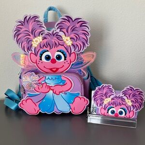 NWT Loungefly Sesame Street Abby Cadabby Cosplay Backpack and Wallet Set